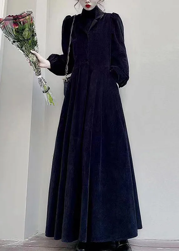 Loose Black Turtleneck Pockets Patchwork Corduroy Maxi Dress Fall Fashionable Halter Neck Maxi Dress Loose Black Turtleneck Pockets Patchwork Corduroy Maxi Dress Fall Fashionable Halter Neck Maxi Dress
