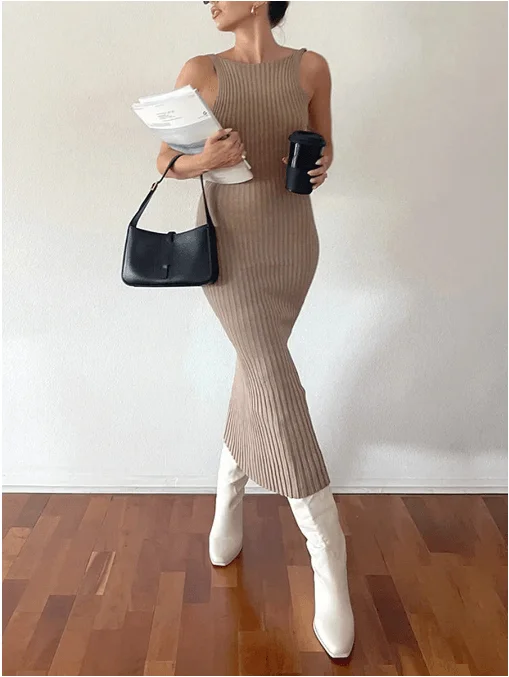 Open Back Summer Maxi Dress Cozy Ruffle Sleeve Maxi Dress