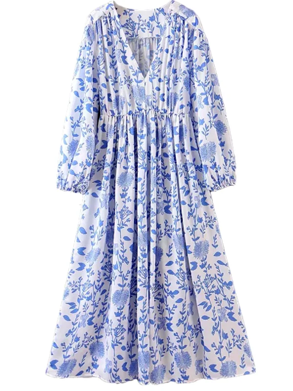 'Paula' V-Neck Floral Print Maxi Dress Chic Summer Floral Maxi Dress
