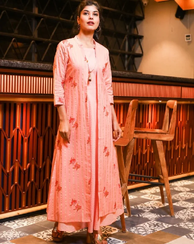 Peach Long Maxi Dress Comfortable T-Shirt Maxi Dress