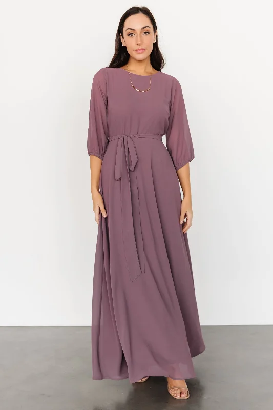 Rebecca Maxi Dress | Vintage Plum Stylish V-Neck Maxi Dress