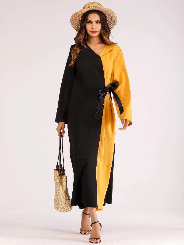 Ribbon Tie Spliced Maxi Dress Classic Strapless Maxi Dress