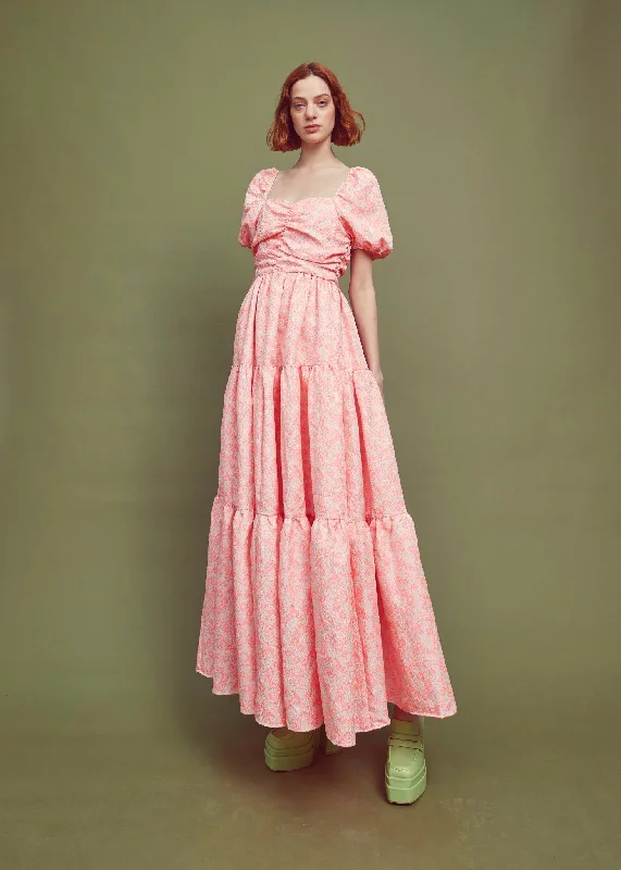 Petite Zara Ruched Bodice Maxi Dress - Pink Daisies Classic Black Maxi Dress