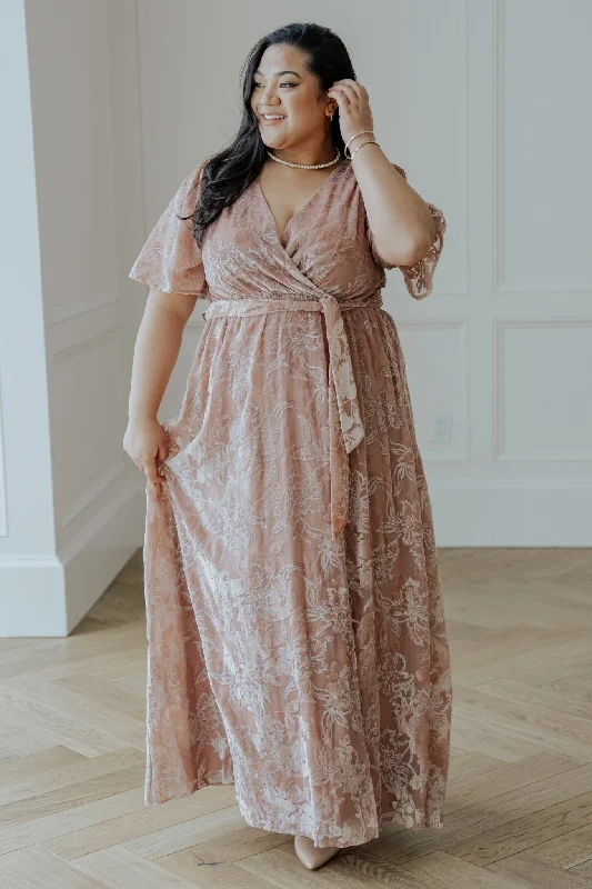 Uma Velvet Maxi Dress | Blush + Silver Classic Tulle Maxi Dress