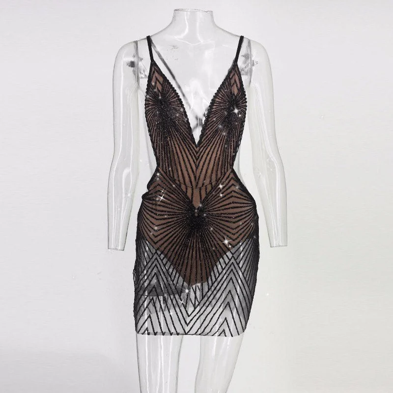 New Summer Sexy Dress Women Sequin Strap V Neck Mini Dress Backless Bodycon Elegent Dresses Woman Vestidos Trendy Button-Detail Mini Dress New Summer Sexy Dress Women Sequin Strap V Neck Mini Dress Backless Bodycon Elegent Dresses Woman Vestidos Trendy Button-Detail Mini Dress