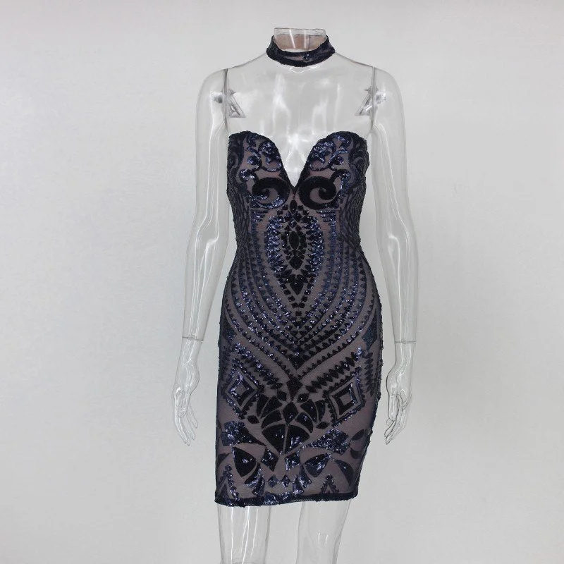Womens Summer Sleeveless V-Neck Backless Strap Sexy Party Mini Dress Sequined Slim Casual Short Dresses for wholesale Elegant Tulle Mini Dress Womens Summer Sleeveless V-Neck Backless Strap Sexy Party Mini Dress Sequined Slim Casual Short Dresses for wholesale Elegant Tulle Mini Dress