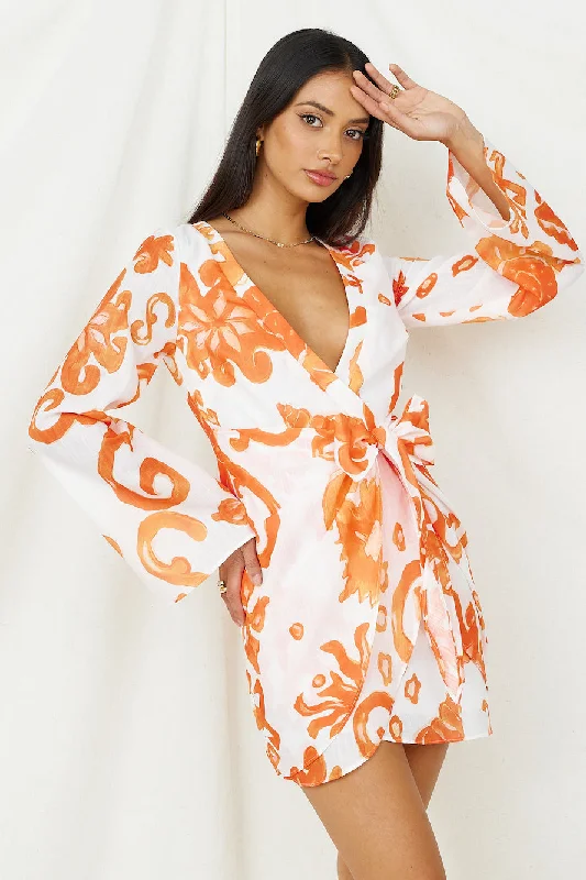 Make It Happen Mini Dress Orange Trendy A-Line Mini Dress