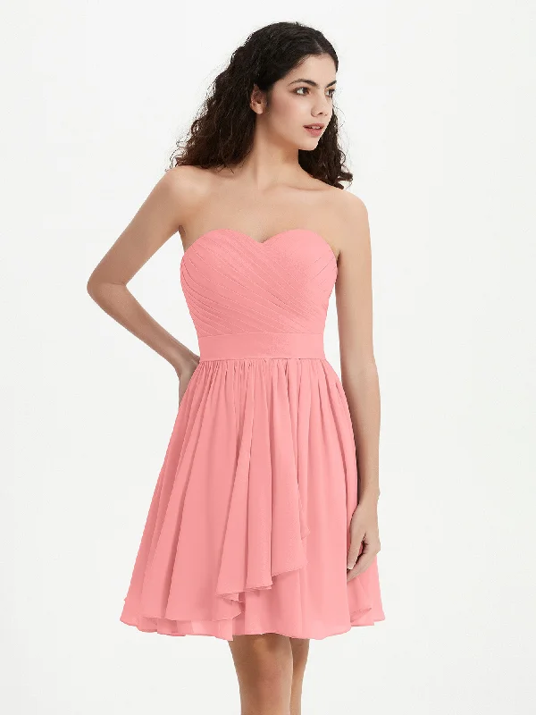 Strapless Sweetheart Neck Mini Dresses-Flamingo Trendy Floral Mini Dress