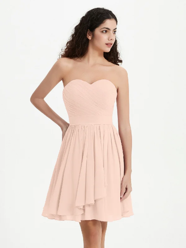 Strapless Sweetheart Neck Mini Dresses-Pearl Pink Stylish Spaghetti Strap Mini Dress
