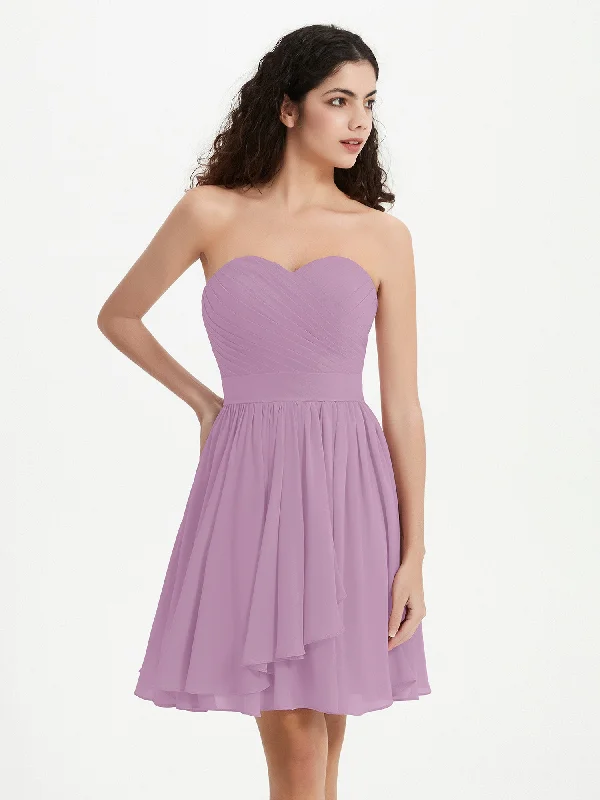 Strapless Sweetheart Neck Mini Dresses-Wisteria Trendy Denim Mini Dress