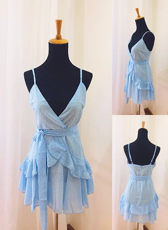 Beautiful Light Blue Chiffon Straps Mini Dress, Women Summer Dresses 2019 Comfortable Shift Mini Dress Beautiful Light Blue Chiffon Straps Mini Dress, Women Summer Dresses 2019 Comfortable Shift Mini Dress