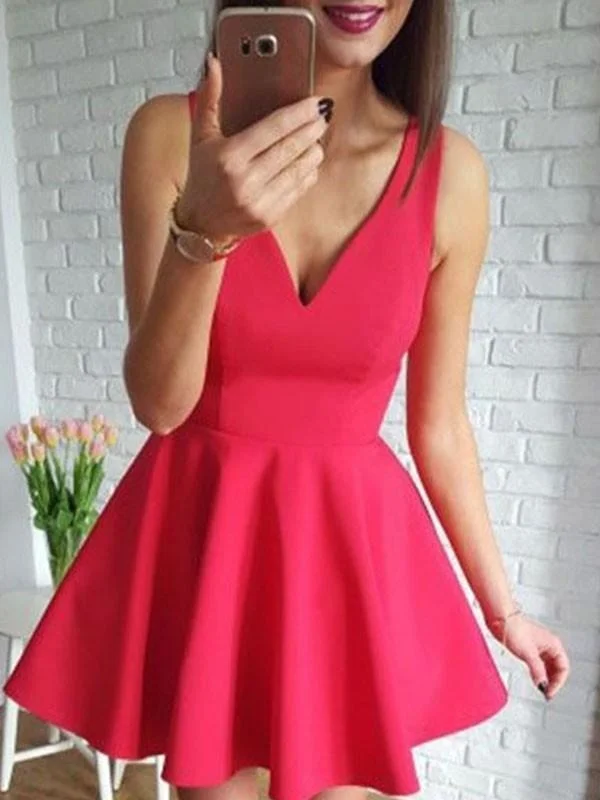 Bridelily A-Line Satin V-neck With Ruffles Sleeveless Short/Mini Dresses Cozy Jersey Mini Dress Bridelily A-Line Satin V-neck With Ruffles Sleeveless Short/Mini Dresses Cozy Jersey Mini Dress