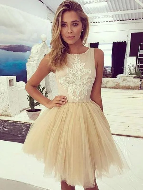 Bridelily A-Line Sleeveless Bateau Tulle With Applique Short/Mini Dresses Comfortable Wrap Mini Dress Bridelily A-Line Sleeveless Bateau Tulle With Applique Short/Mini Dresses Comfortable Wrap Mini Dress
