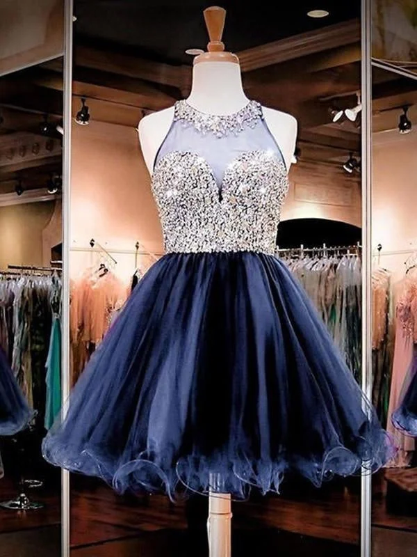 Bridelily A-Line Sleeveless Bateau Tulle With Beading Short/Mini Dresses Classic Casual Mini Dress Bridelily A-Line Sleeveless Bateau Tulle With Beading Short/Mini Dresses Classic Casual Mini Dress