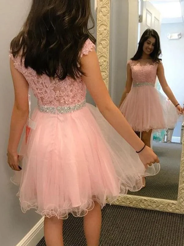 Bridelily A-Line Sleeveless Bateau Tulle With Beading With Applique Short/Mini Dresses Trendy Mesh Mini Dress Bridelily A-Line Sleeveless Bateau Tulle With Beading With Applique Short/Mini Dresses Trendy Mesh Mini Dress