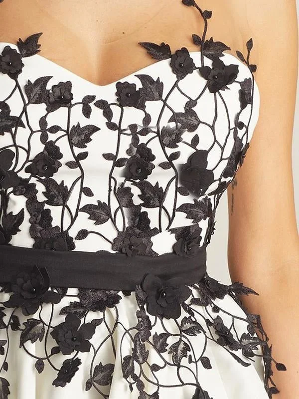 Bridelily A-Line Sweetheart Satin Sleeveless With Applique Short/Mini Dresses Fashionable Polka Dot Mini Dress Bridelily A-Line Sweetheart Satin Sleeveless With Applique Short/Mini Dresses Fashionable Polka Dot Mini Dress