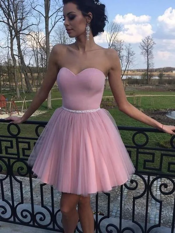 Bridelily A-Line Sweetheart Sleeveless Pleats Tulle Short/Mini Dresses Elegant Off-Shoulder Dress Mini Bridelily A-Line Sweetheart Sleeveless Pleats Tulle Short/Mini Dresses Elegant Off-Shoulder Dress Mini