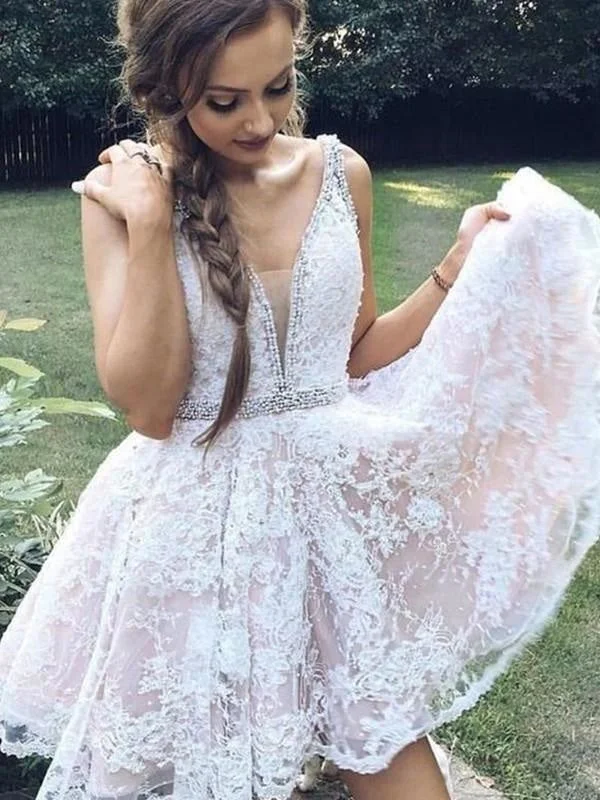 Bridelily A-Line V-neck Sleeveless Tulle With Applique Short/Mini Dresses Trendy Off-Shoulder Dress Mini Bridelily A-Line V-neck Sleeveless Tulle With Applique Short/Mini Dresses Trendy Off-Shoulder Dress Mini