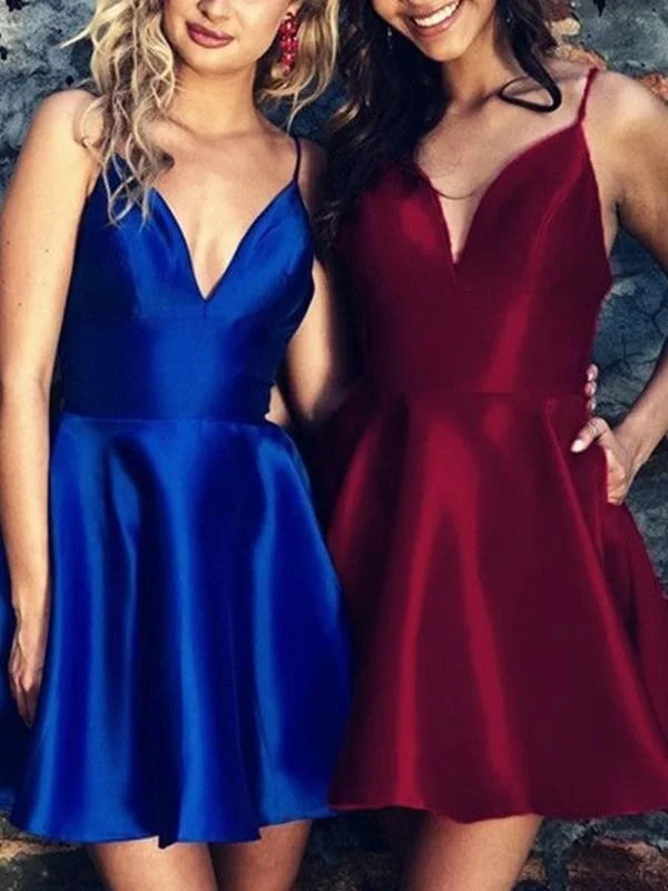 Bridelily A-Line With Ruffles Satin Spaghetti Straps Sleeveless Short/Mini Dresses Comfortable Bodycon Mini Dress Bridelily A-Line With Ruffles Satin Spaghetti Straps Sleeveless Short/Mini Dresses Comfortable Bodycon Mini Dress