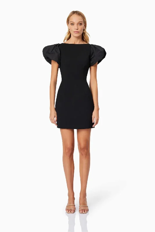 Eden Day Mini Dress - Black Classic Floral Print Mini Dress