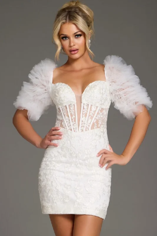 Jovani 40426 Short Lace Cocktail Mini Dress Chic Bohemian Mini Dress