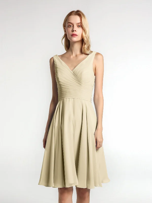 V neck Pleated Bodice Circle Skirt Mini Dress Champagne Elegant Floral-Print Mini Dress V neck Pleated Bodice Circle Skirt Mini Dress Champagne Elegant Floral-Print Mini Dress