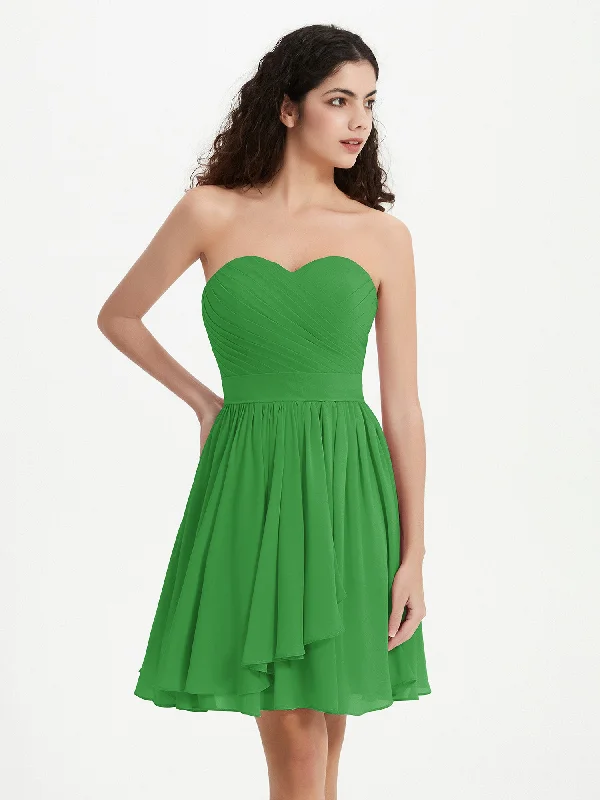 Strapless Sweetheart Neck Mini Dresses-Green Cozy Cowl Neck Mini Dress
