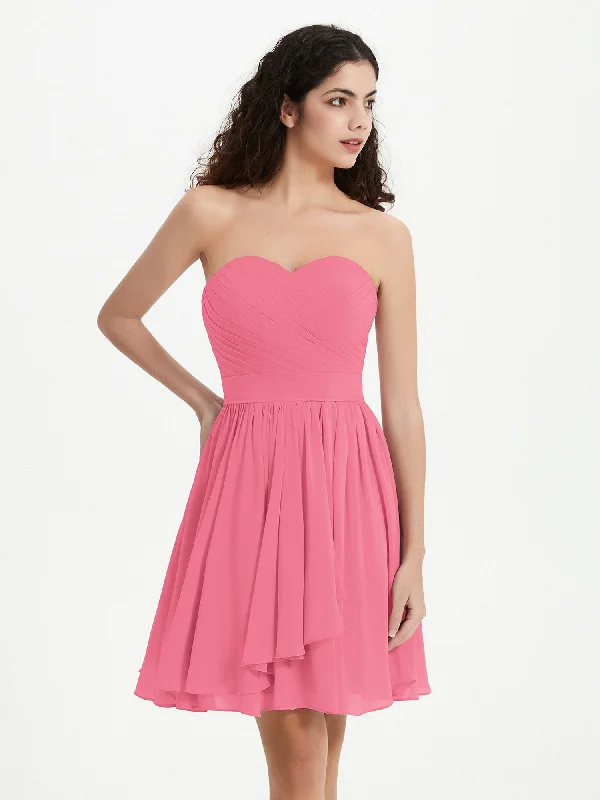 Strapless Sweetheart Neck Mini Dresses-Watermelon Cozy Ribbed Mini Dress