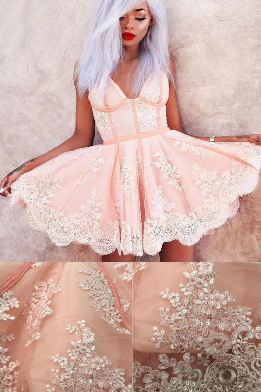 Sexy A-Line Spaghetti Straps Tulle Short Homecoming Dresses with Lace Appliques Mini Dress Comfortable Boho Mini Dress Sexy A-Line Spaghetti Straps Tulle Short Homecoming Dresses with Lace Appliques Mini Dress Comfortable Boho Mini Dress