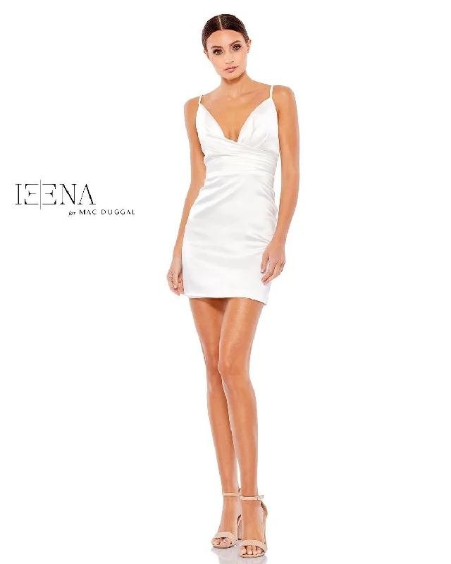 White 4 Mac Duggal 26481 Short Spaghetti Strap Mini Dress Sale Comfortable One-Shoulder Mini Dress White 4 Mac Duggal 26481 Short Spaghetti Strap Mini Dress Sale Comfortable One-Shoulder Mini Dress