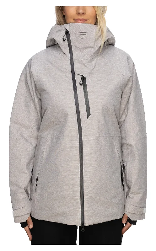 686 GLCR Hydra Insulated Womens Snow Jacket White Heather Embroidered Jacket Appliqued Jacket Beaded Jacket 686 GLCR Hydra Insulated Womens Snow Jacket White Heather Embroidered Jacket Appliqued Jacket Beaded Jacket