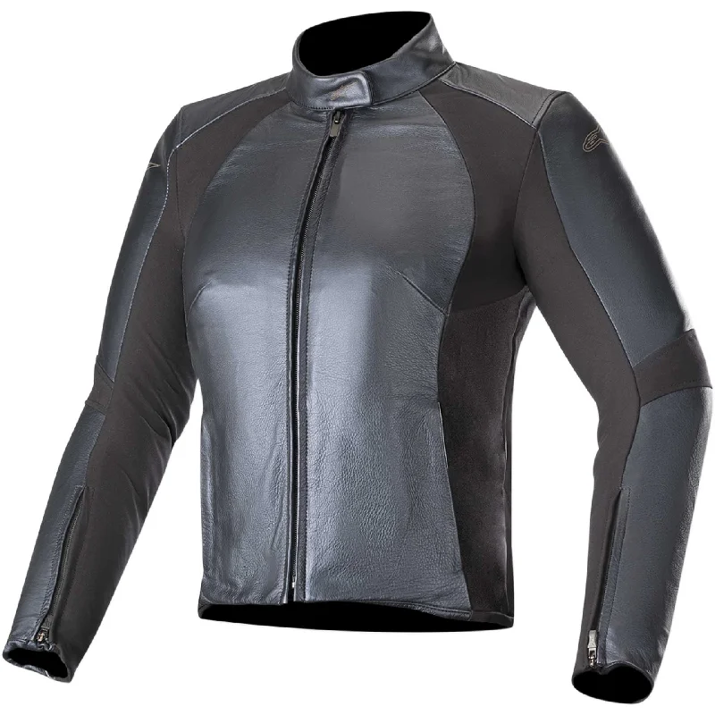 Alpinestars Stella Vika v2 Leather Jacket Zippered Front Buttoned Front Snap Front