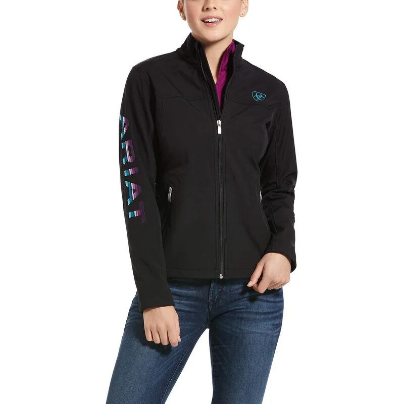 Ariat- Womens New Team Serape Soft-shell Jacket in Black Herringbone Jacket Checkered Jacket Solid Jacket Ariat- Womens New Team Serape Soft-shell Jacket in Black Herringbone Jacket Checkered Jacket Solid Jacket