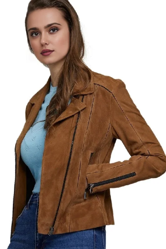 Brown Suede Leather Jacket For Women Faux Fur Jacket Real Fur Jacket Shearling Jacket Brown Suede Leather Jacket For Women Faux Fur Jacket Real Fur Jacket Shearling Jacket