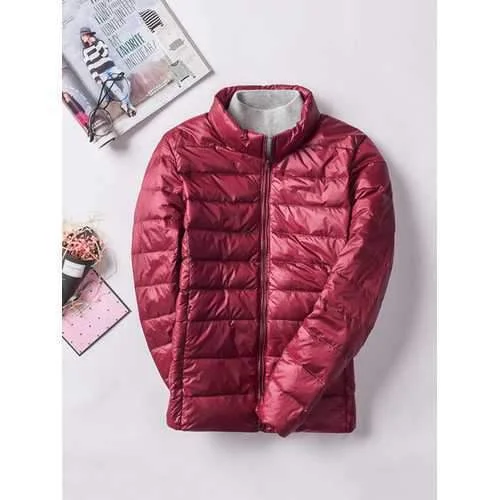 Casual Women Pure Color Long Sleeve Down Jackets V-Neck Jacket Boat Neck Jacket Square Neck Jacket Casual Women Pure Color Long Sleeve Down Jackets V-Neck Jacket Boat Neck Jacket Square Neck Jacket