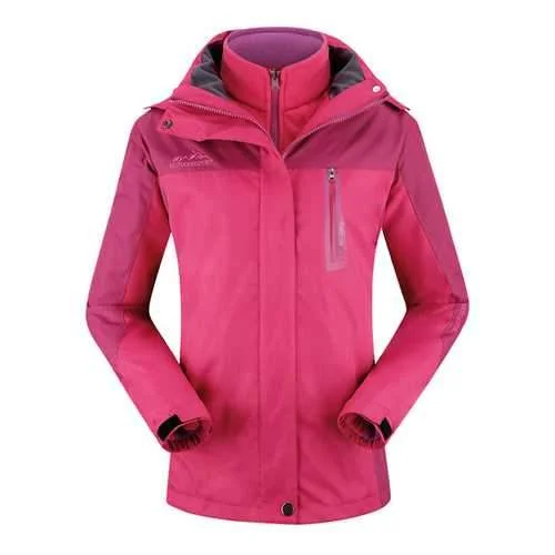 Womens Outdoor Two Sets Warm Waterproof Windproof Fleece Hooded Mountaineering Jackets Anorak Shell Jacket Lightweight Jacket Womens Outdoor Two Sets Warm Waterproof Windproof Fleece Hooded Mountaineering Jackets Anorak Shell Jacket Lightweight Jacket