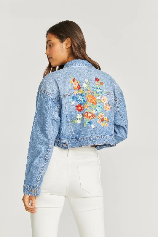 Le Bouquet Denim Crop Jacket Denim Jacket Leather Jacket Suede Jacket