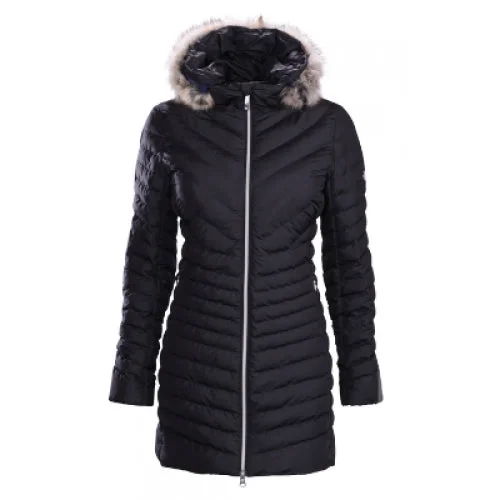 Descente W Harper Long Puffy With Faux Fur Jacket Stand-Up Collar Roll-Neck Collar Turtle Neck Descente W Harper Long Puffy With Faux Fur Jacket Stand-Up Collar Roll-Neck Collar Turtle Neck