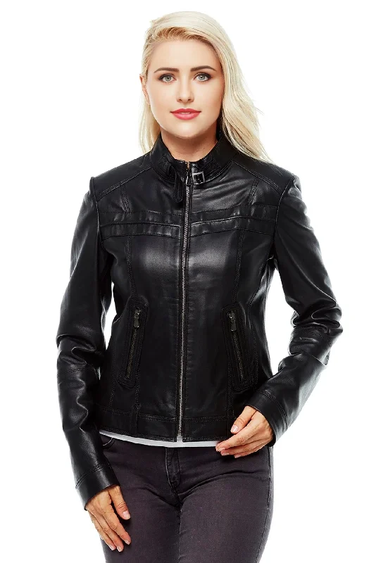 Eliya Black Stylish Leather Jacket For women Jacket Blazer Coat