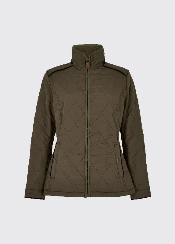 Glenfarne Women’s Quilted Jacket - Olive Anorak Shell Jacket Lightweight Jacket