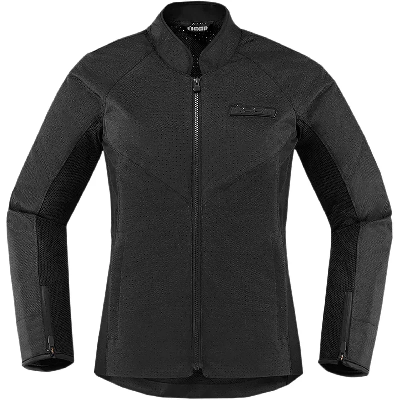 ICON Motorcycle Women's Hooligan Perf Jacket Welt Pockets Slit Pockets Flap Pockets ICON Motorcycle Women's Hooligan Perf Jacket Welt Pockets Slit Pockets Flap Pockets