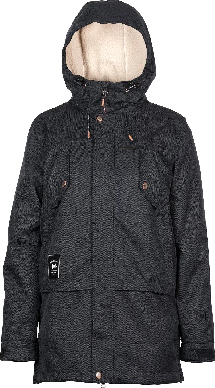 L1 Ashland Jacket Womens Black Hoodie Zip-Up Jacket Button-Up Jacket