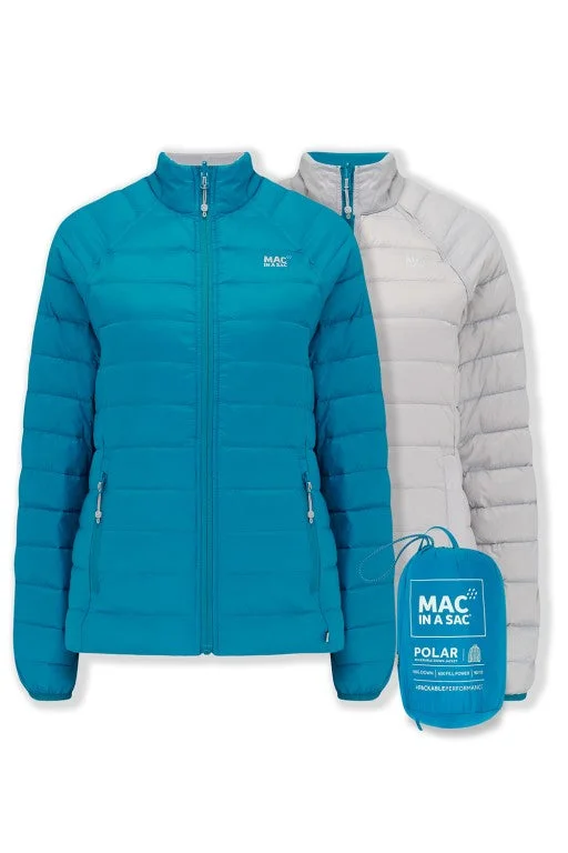 Mac In A Sac - Ladies Polar Reversable Down Jacket Zip Front Button Front Snap Front