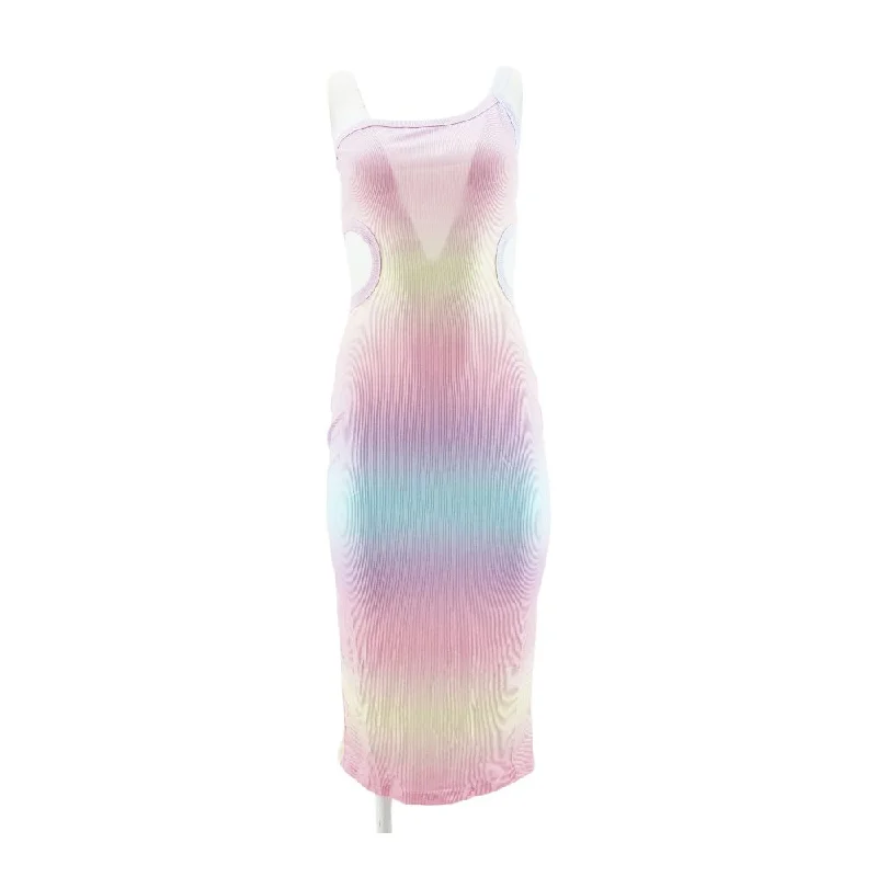 Multi Tie Dye Maxi Dress Comfortable Maxi Dress with Slits