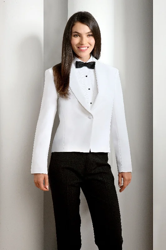 "Caitlin" White Tuxedo Jacket (Separates) V-Neck Jacket Boat Neck Jacket Square Neck Jacket "Caitlin" White Tuxedo Jacket (Separates) V-Neck Jacket Boat Neck Jacket Square Neck Jacket