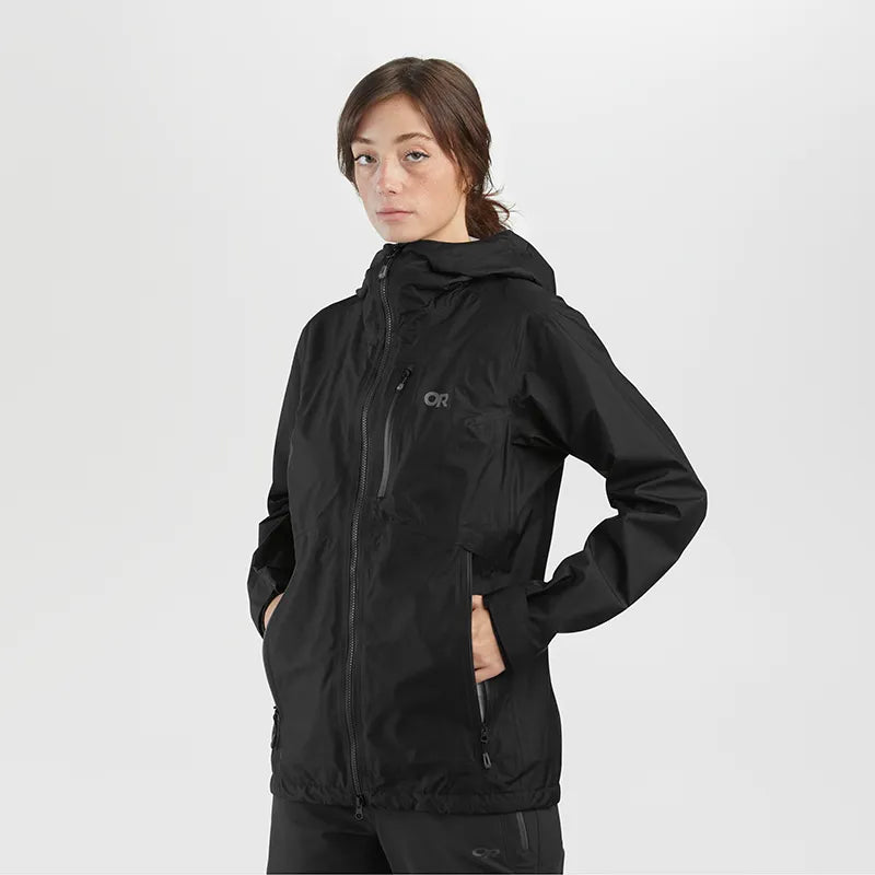 Outdoor Research Helium AscentShell Womens Waterproof Hooded Jacket Zip Front Button Front Snap Front Outdoor Research Helium AscentShell Womens Waterproof Hooded Jacket Zip Front Button Front Snap Front
