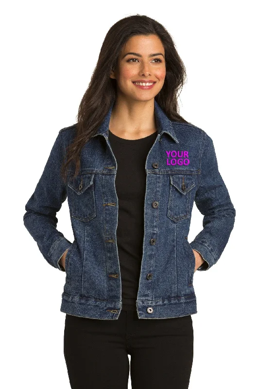 Port Authority Ladies Custom Denim Jackets, Denim Blue Print Jacket Jacquard Jacket Patchwork Jacket Port Authority Ladies Custom Denim Jackets, Denim Blue Print Jacket Jacquard Jacket Patchwork Jacket