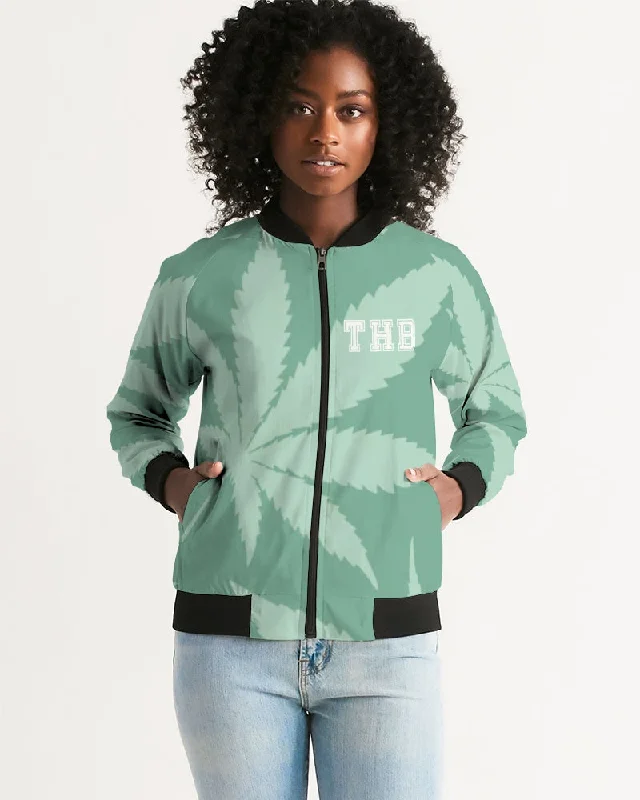 THB Varsity- Mint Women's Bomber Jacket Print Jacket Jacquard Jacket Patchwork Jacket THB Varsity- Mint Women's Bomber Jacket Print Jacket Jacquard Jacket Patchwork Jacket