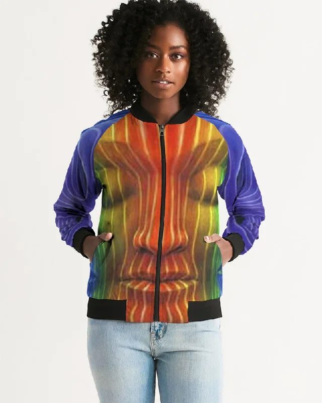 Trippy' C Women's Bomber Jacket Mesh Jacket Canvas Jacket Denim Jacket
