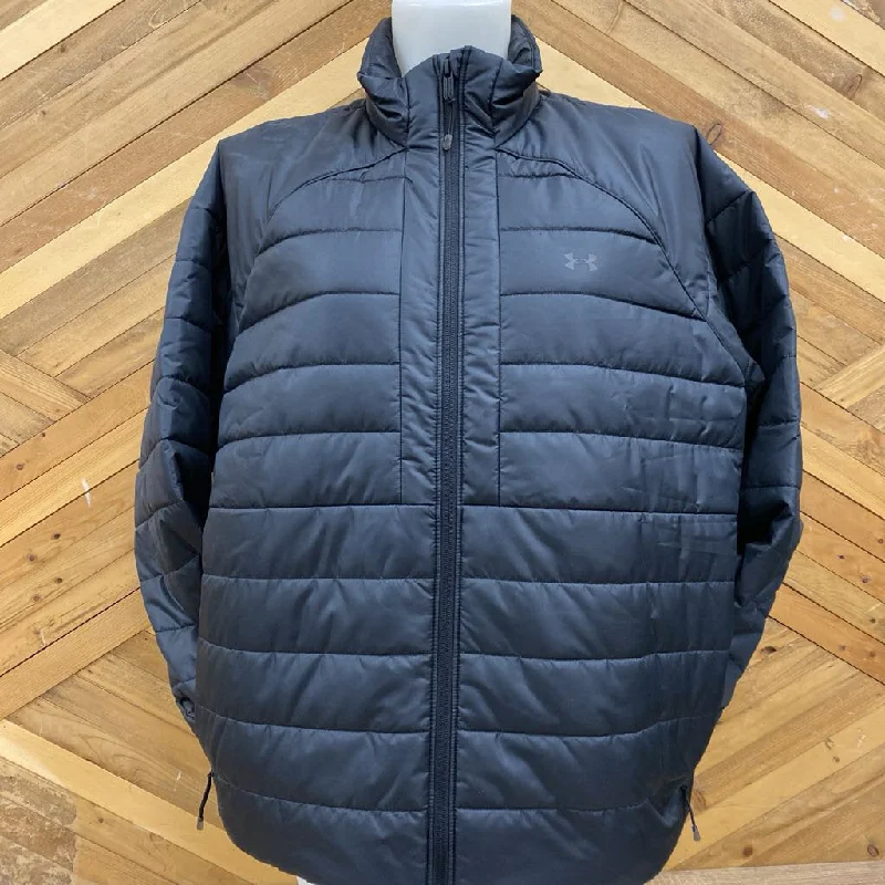 Under Armour - Women's Puffy Jacket - MSRP$130: Black-women-XL A-Line Jacket Boat Neck Shawl Collar Under Armour - Women's Puffy Jacket - MSRP$130: Black-women-XL A-Line Jacket Boat Neck Shawl Collar